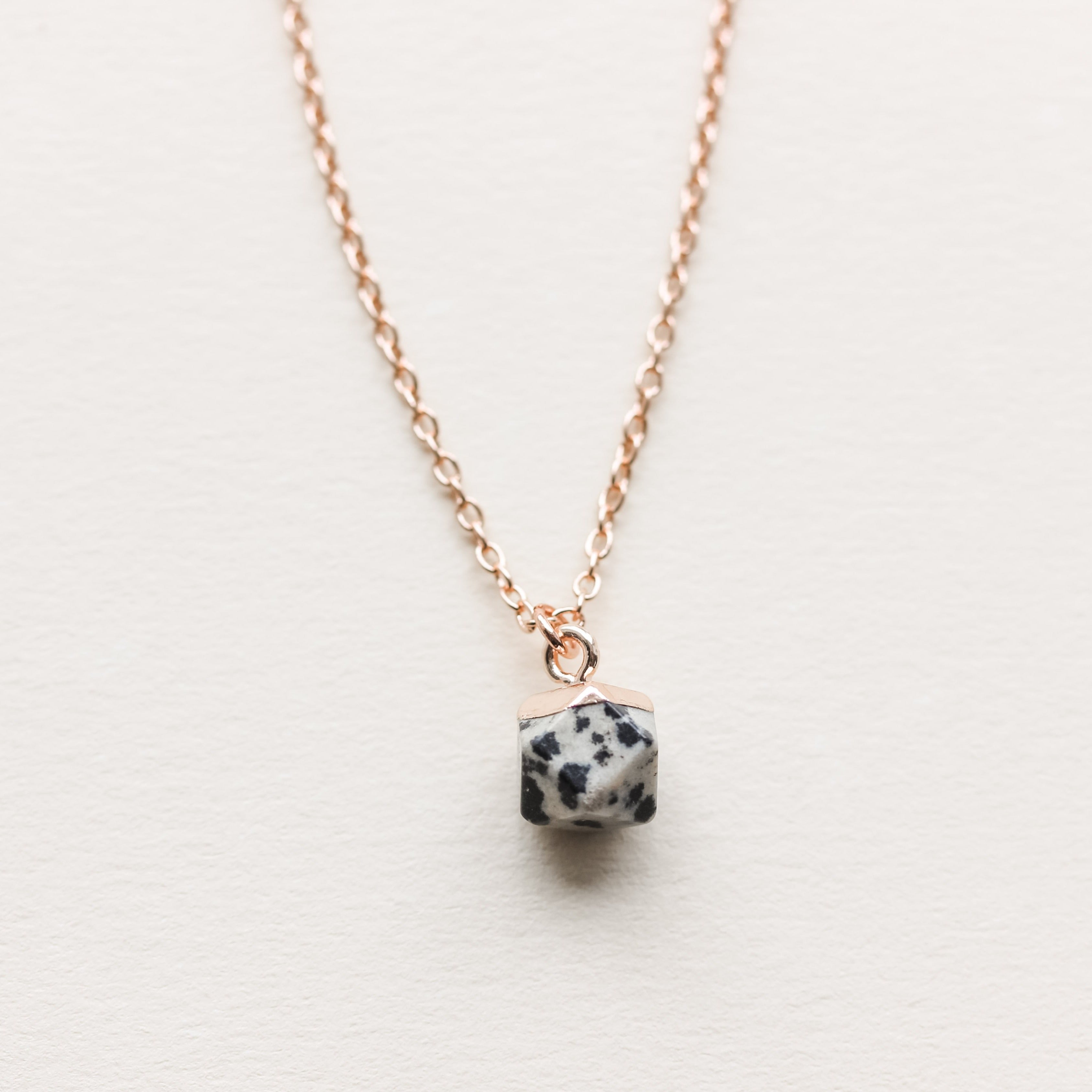 Dalmatian Jasper Stone Diffusing Necklace - Put on Love Designs