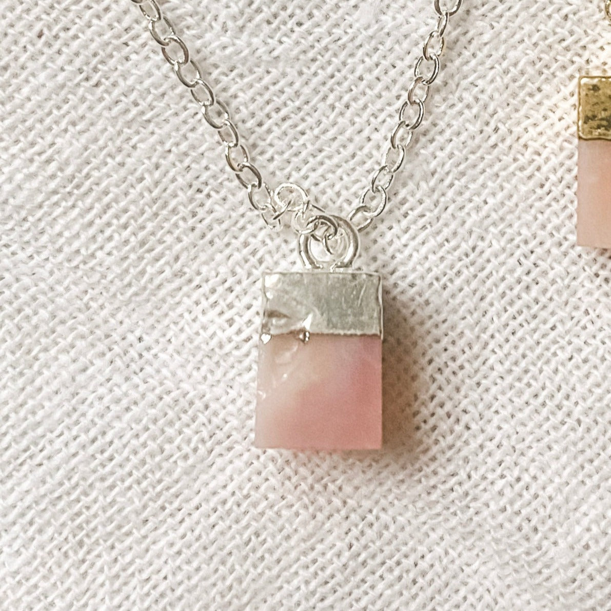 Pink Opal Chunk Diffuser Necklace - Put on Love Designs