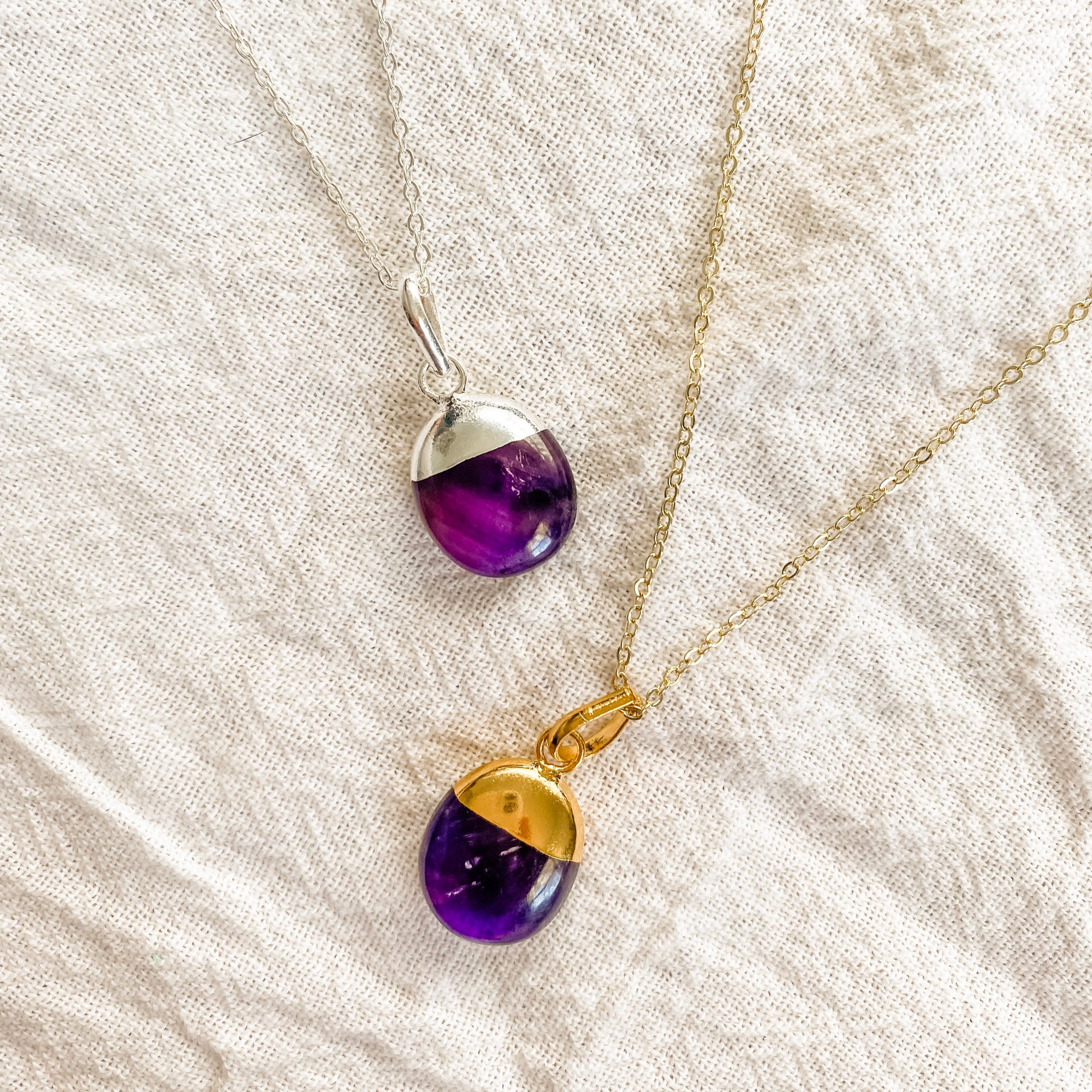 Polished Amethyst Diffusing Necklace - Put on Love Designs