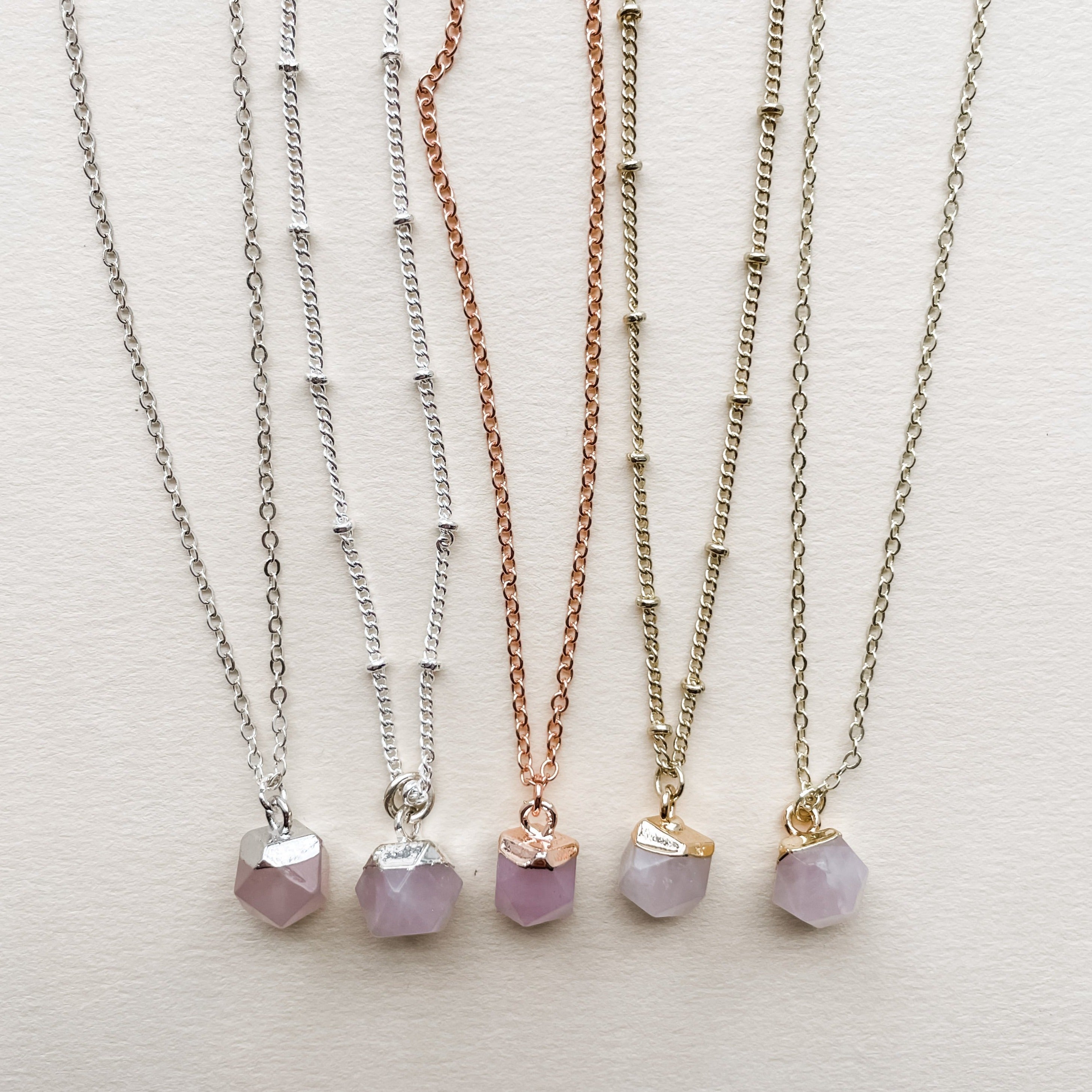 Rose Quartz Diffusing Necklace - Put on Love Designs