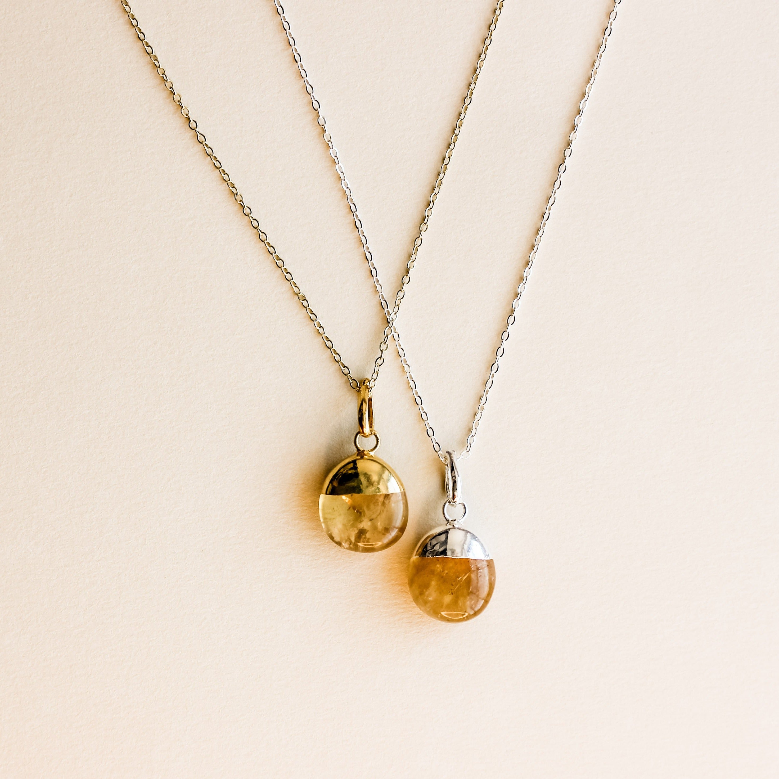 Polished Citrine Diffuser Necklace - Put on Love Designs