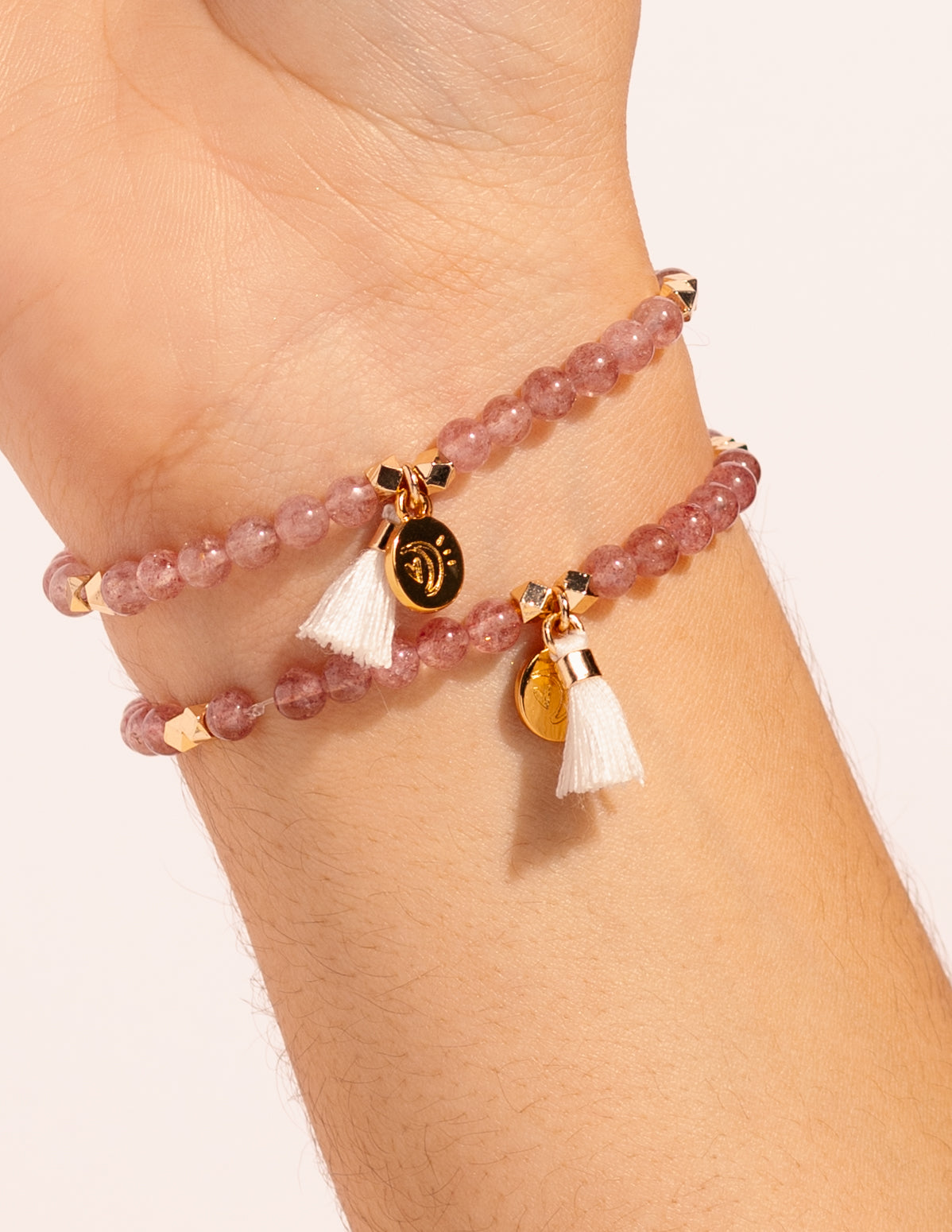 Mommy and Me Strawberry Quartz Diffusing Bracelet - Put on Love Designs