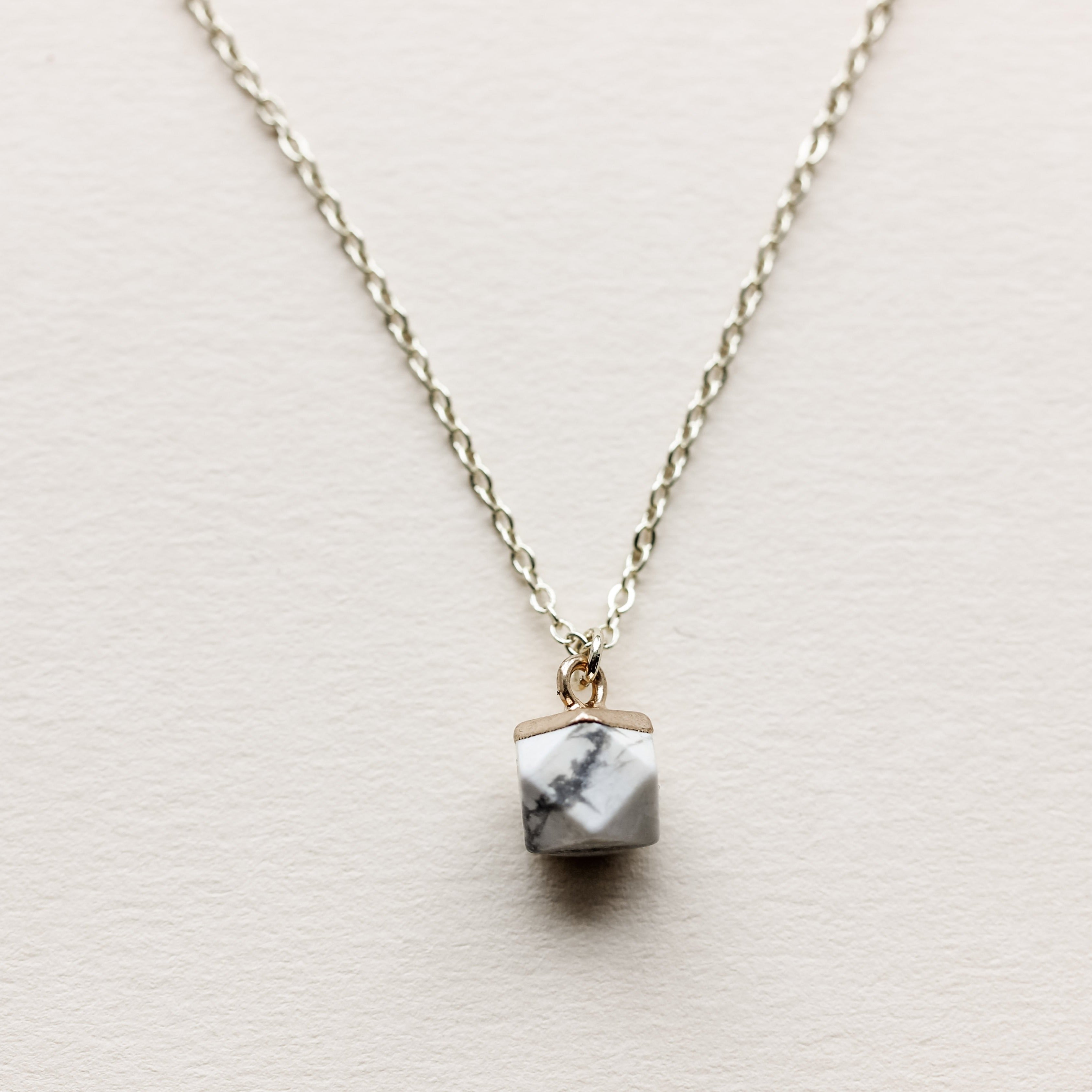 White Howlite Crystal Diffuser Necklace